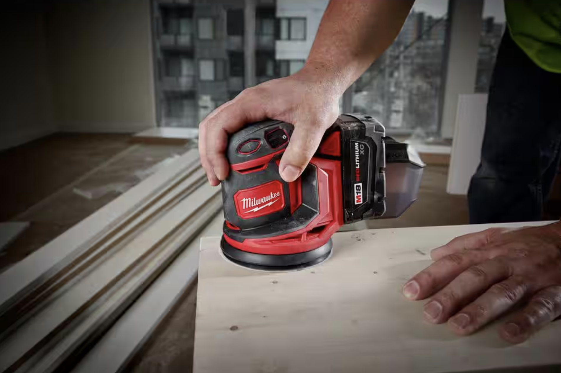 Milwaukee 2648-20 M18 Random Orbit Sander Displayed with Variable Speed Dial